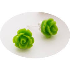 groene roosjes oorbellen